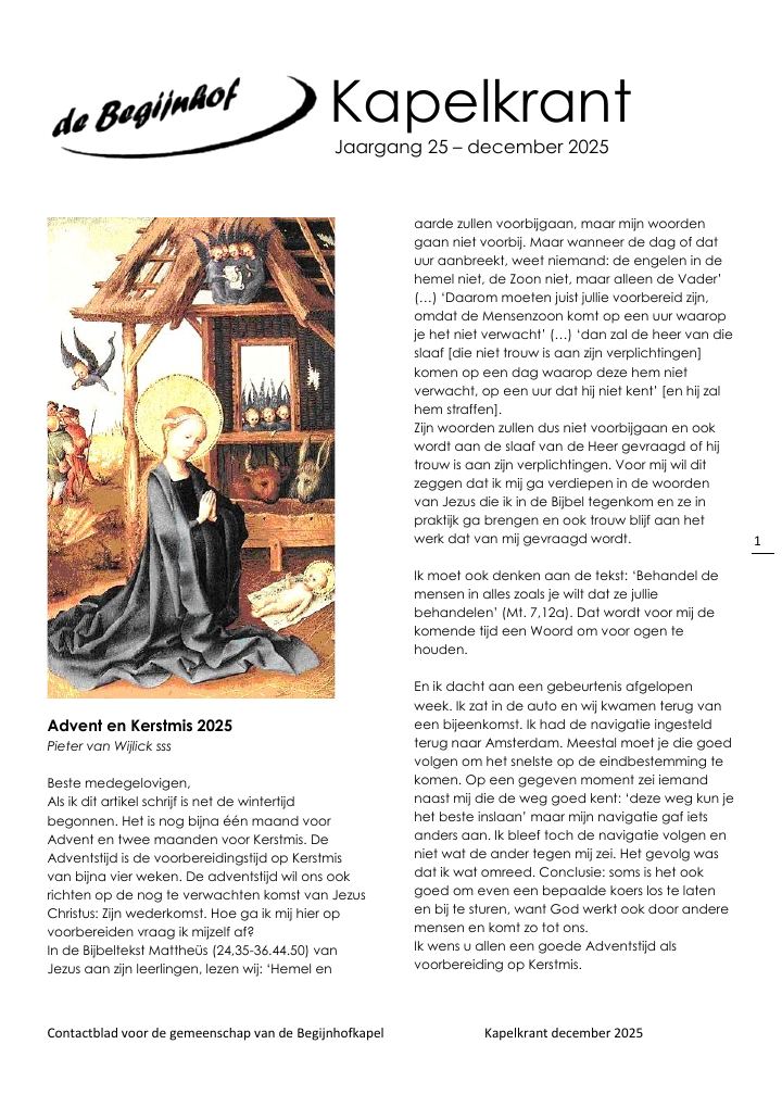 First page of Kapelkrant december 2025