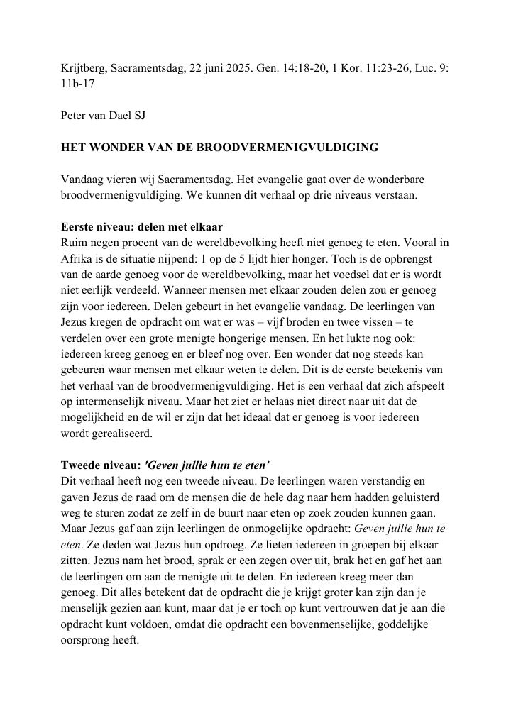 First page of Krijtberg homilie