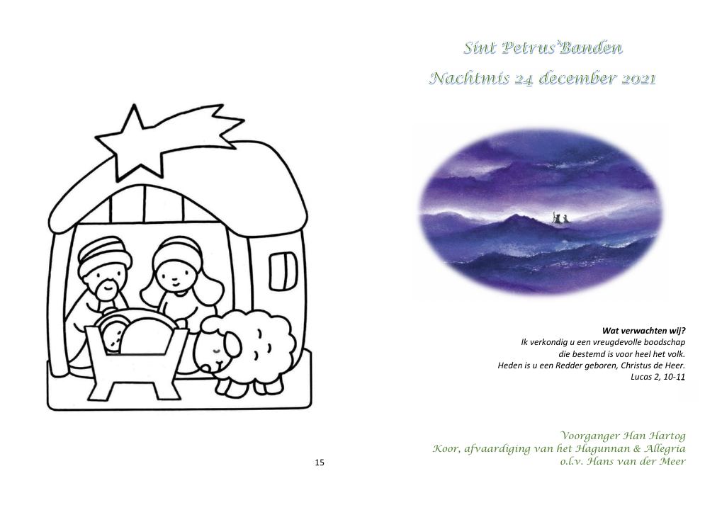 First page of Nachtmis 2021 via de livestream van Sint Petrus' Banden