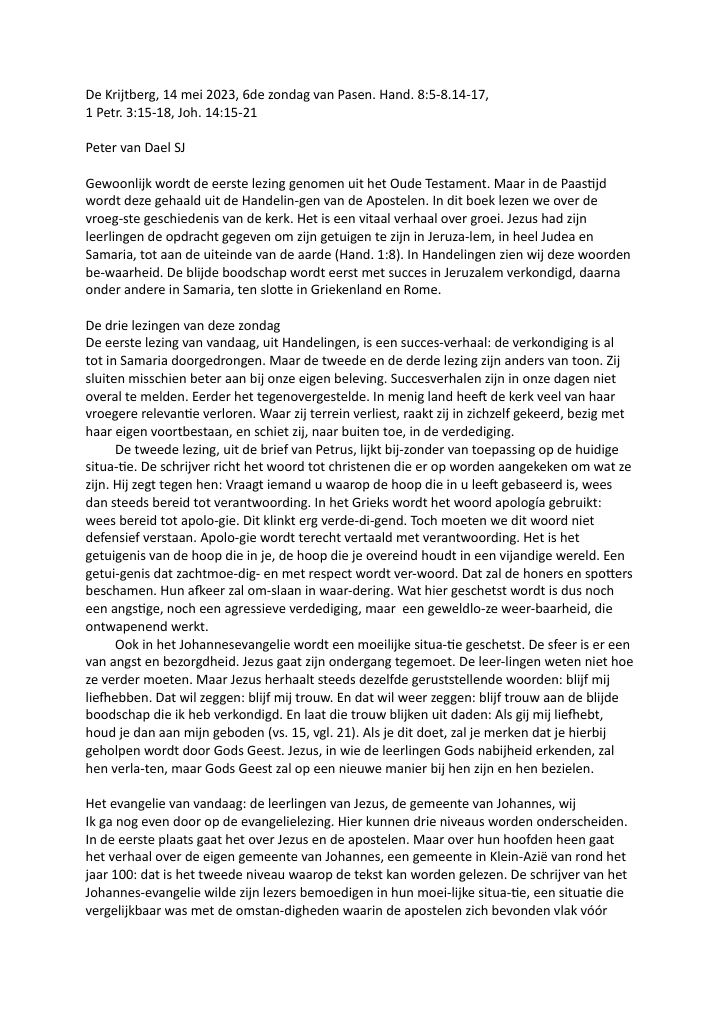 First page of De Krijtberg