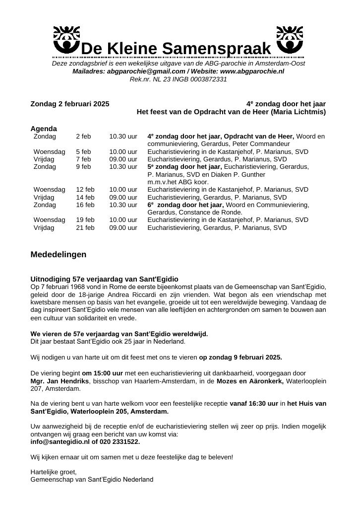 Eerste pagina van De Kleine Samenspraak