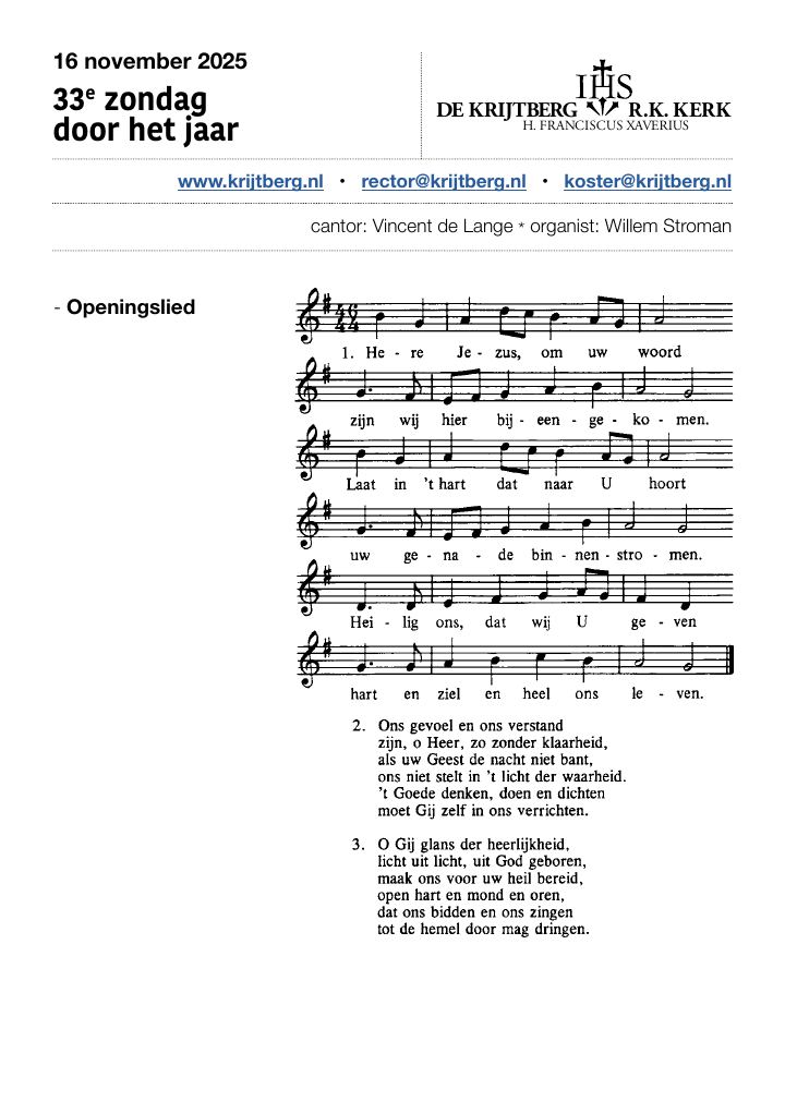 Eerste pagina van De Krijtberg - 33e zondag door het jaar