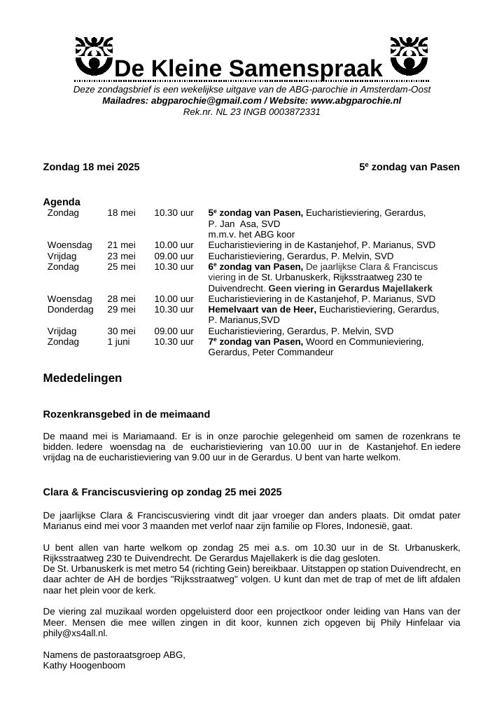 First page of De Kleine Samenspraak