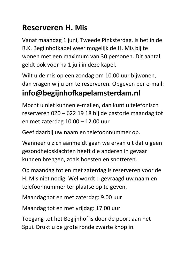 First page of Vieringen vanaf 1 juni