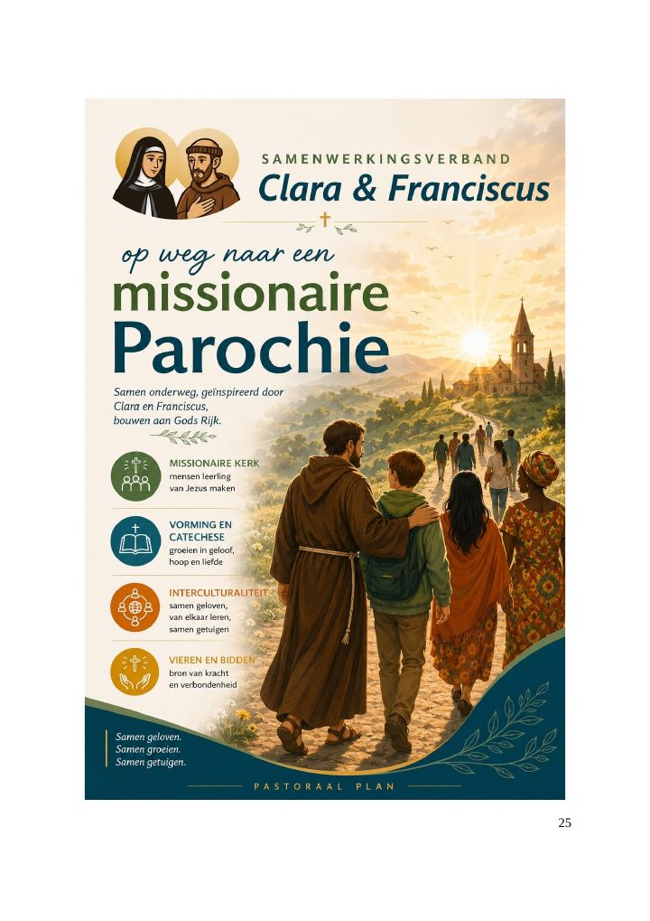 Eerste pagina van Pastoraal Plan Samenwerkingsverband Clara & Franciscus