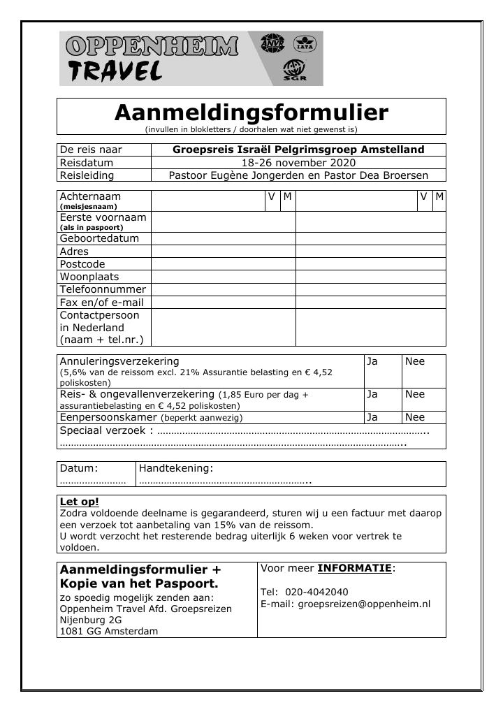 Primera página de Aanmeldingsformulier2020