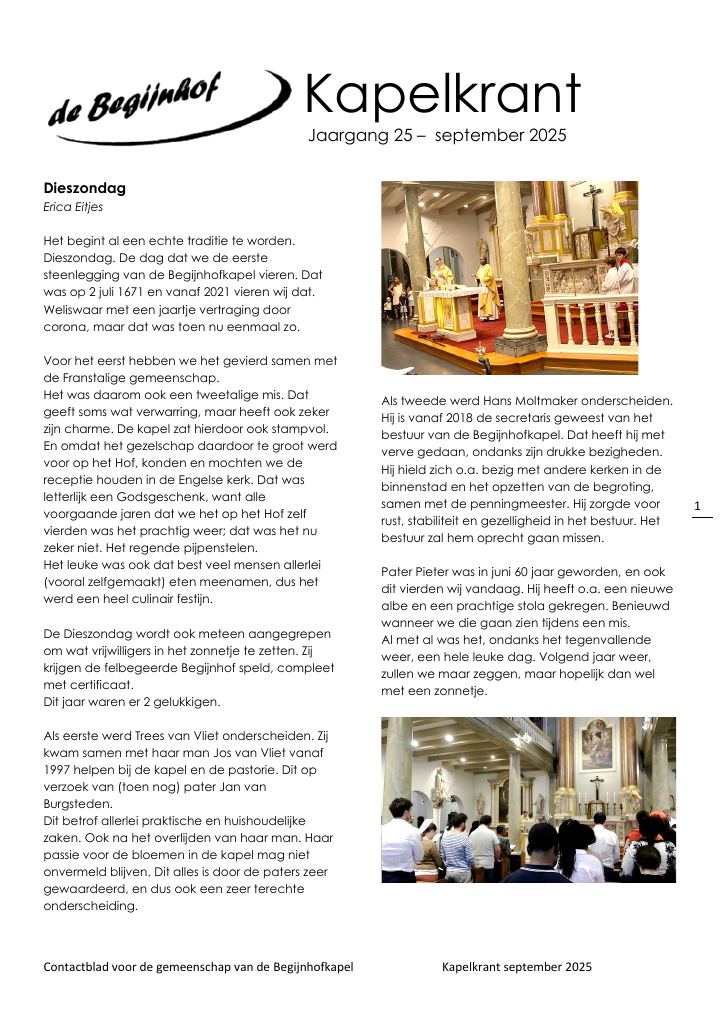 Eerste pagina van Kapelkrant