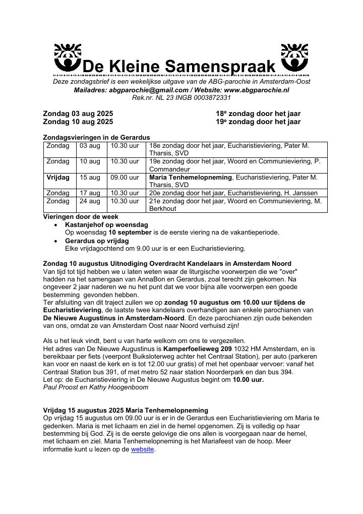 First page of De Kleine Samenspraak
