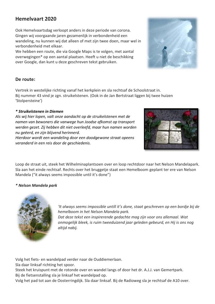 First page of Hemelvaart 2020