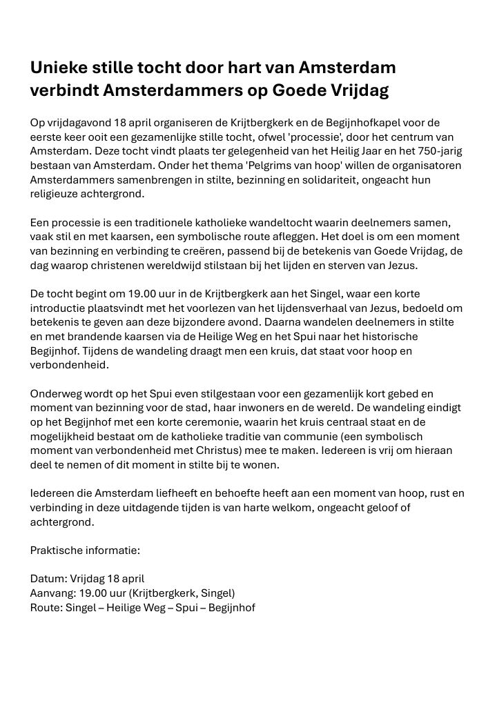 Eerste pagina van Pelgrims van hoop op Goede Vrijdag
