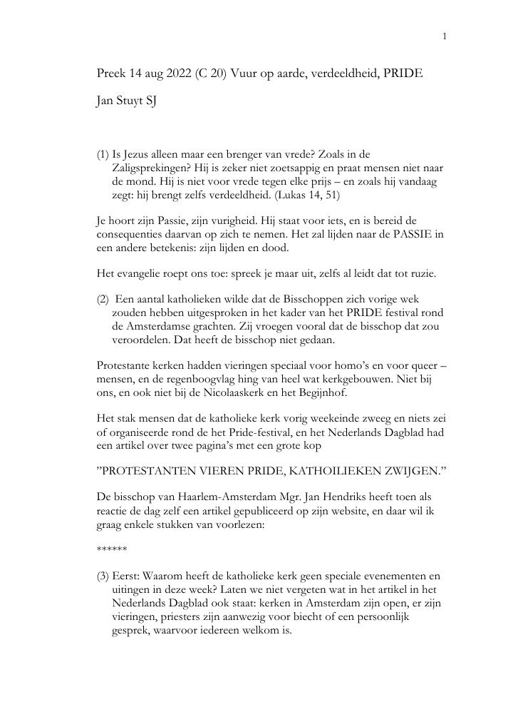 First page of 14 augustus 2022