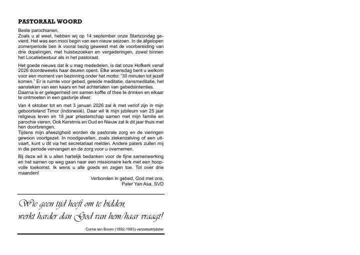 Eerste pagina van Hofnieuws