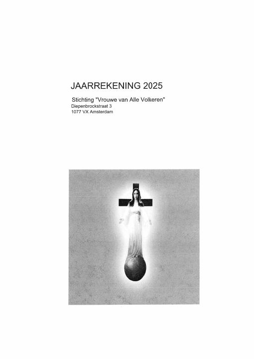 Primera página de Jaarrekening 2025 Stichting Vrouwe van Alle Volkeren