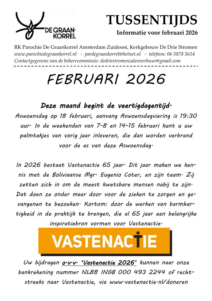 Eerste pagina van Tussentijds februari 2026