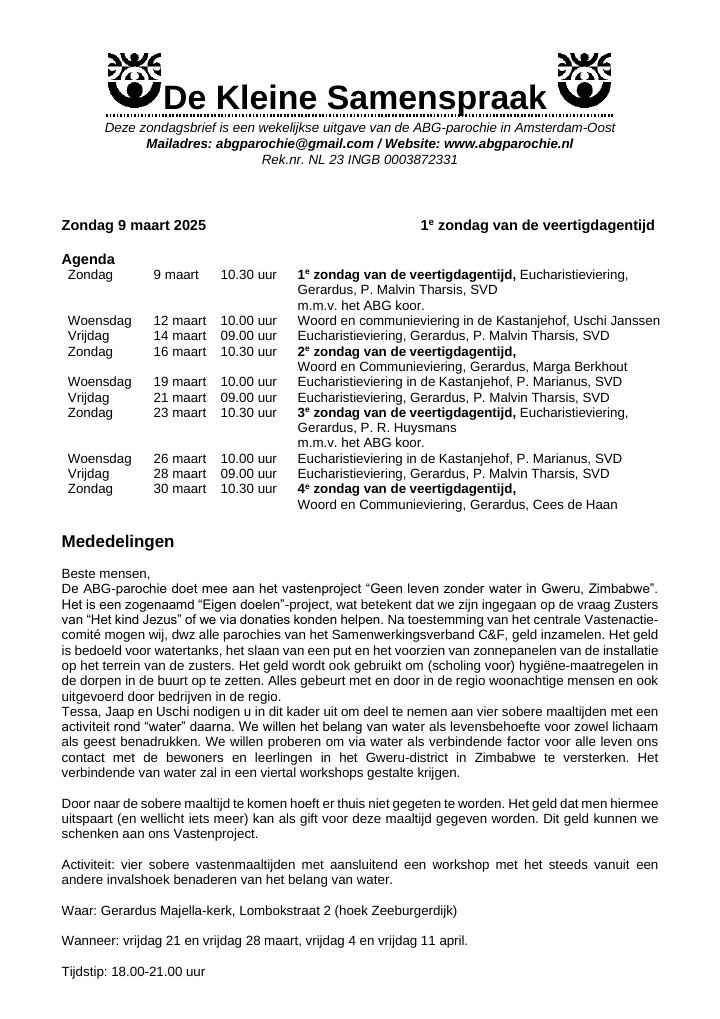 First page of De Kleine Samenspraak