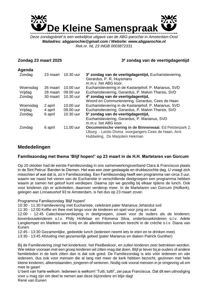 First page of De Kleine Samenspraak