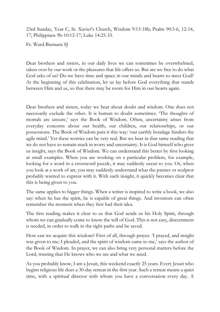 First page of St. Xavier's Church