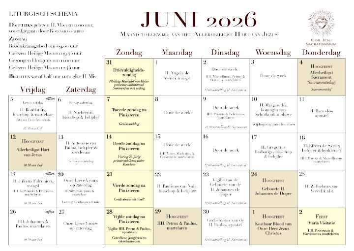 First page of Liturgisch schema