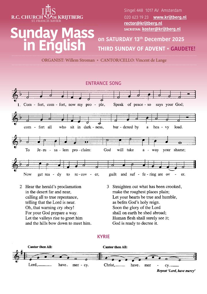 Primera página de Sunday Mass in English - Third Sunday of Advent • Gaudete!