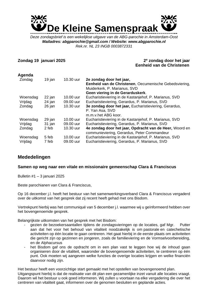 First page of De Kleine Samenspraak