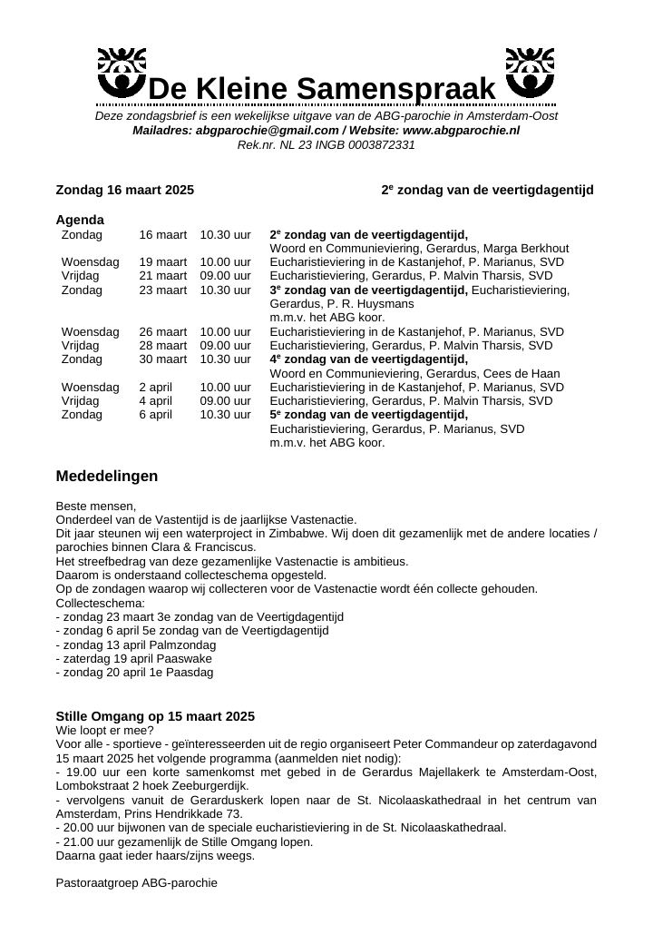 Eerste pagina van De Kleine Samenspraak