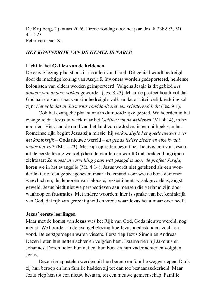 Eerste pagina van 25 januari 2026