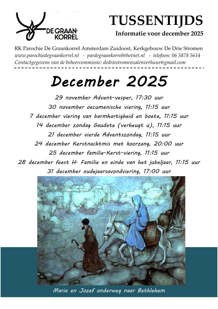 First page of TUSSENTIJDS - Informatie voor december 2025