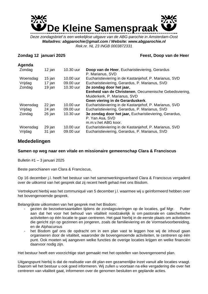 Eerste pagina van De Kleine Samenspraak