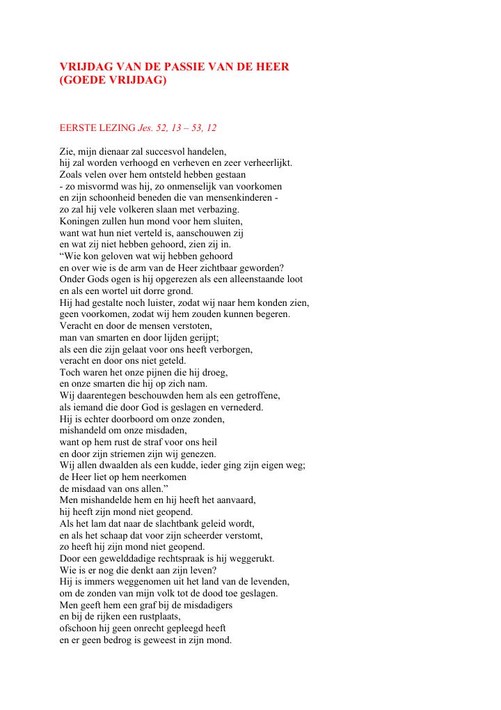 Primera página de Vrijdag van de Passie van de Heer (Goede Vrijdag)