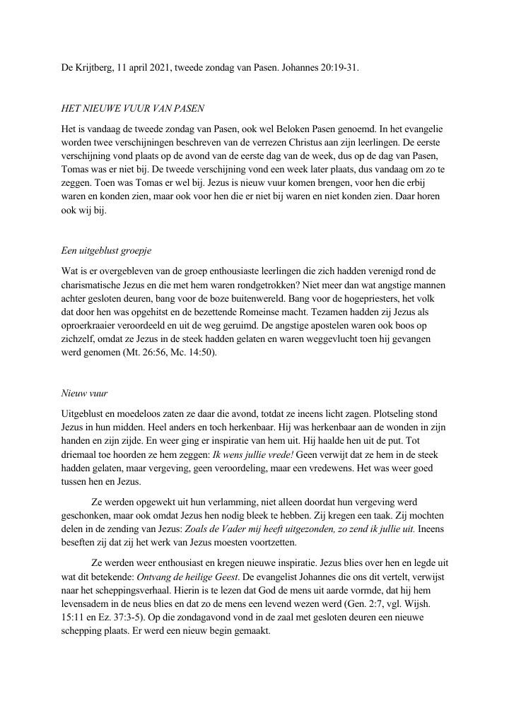 Eerste pagina van De Krijtberg