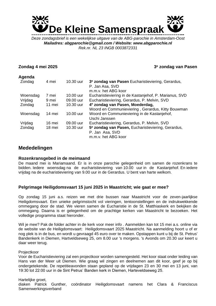 First page of De Kleine Samenspraak