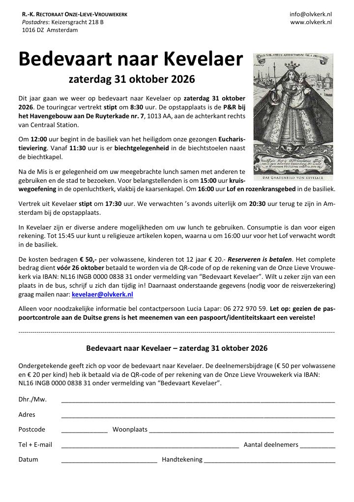 Eerste pagina van Bedevaart naar Kevelaer