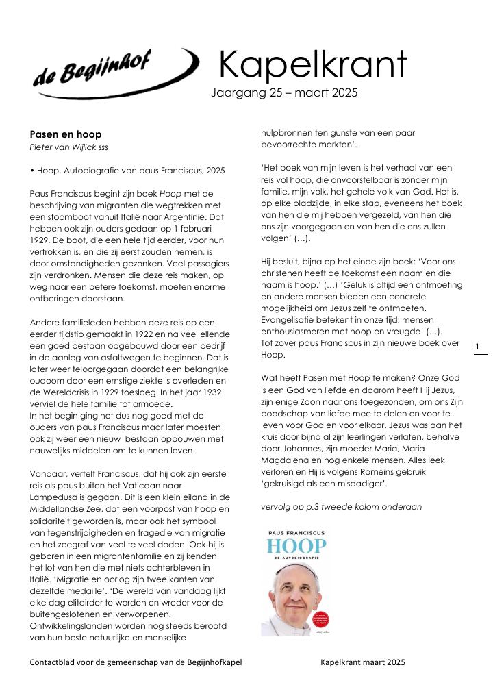 Eerste pagina van Kapelkrant