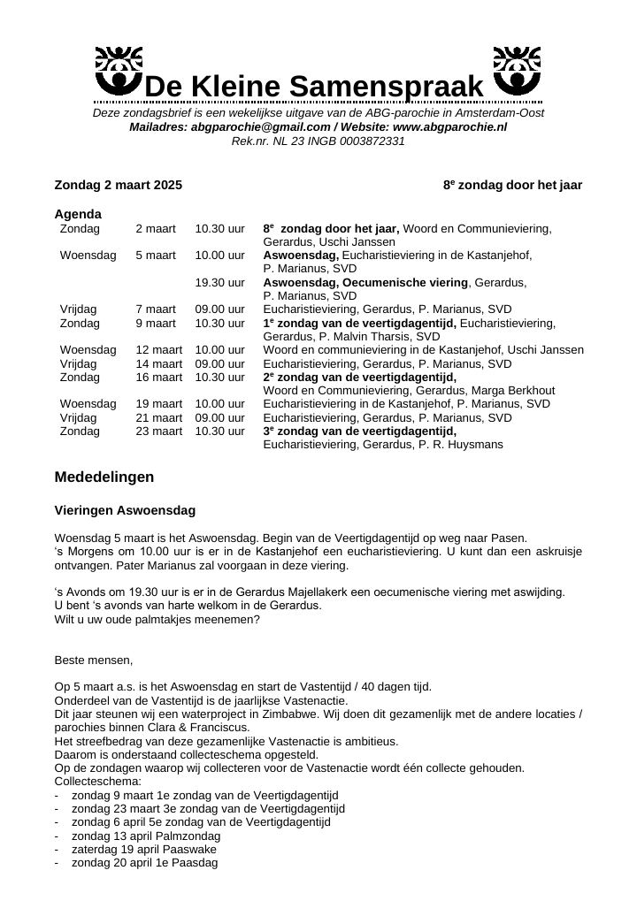 Eerste pagina van De Kleine Samenspraak