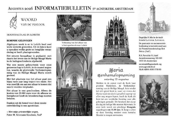 First page of Informatiebulletin St. Agneskerk Amsterdam
