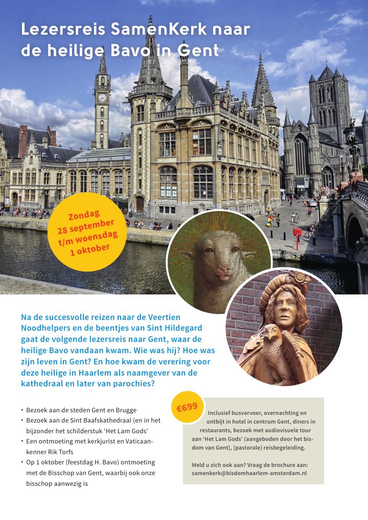 First page of 2025 Mei Z lezersreis naar H Bavo Gent 28 september tot 1 oktober