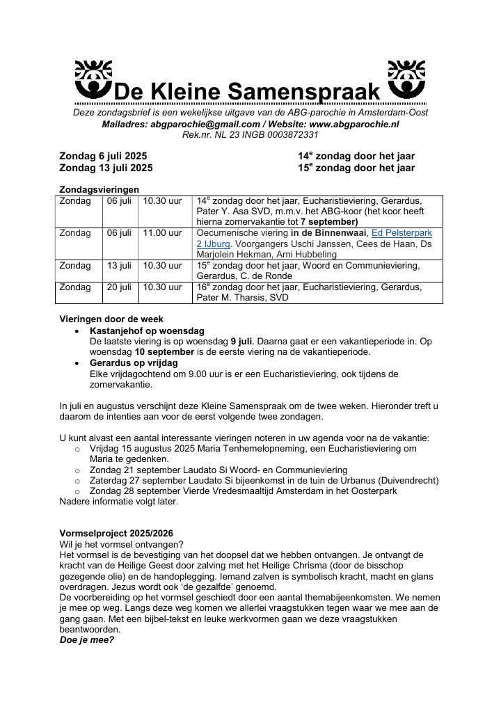 Eerste pagina van De Kleine Samenspraak
