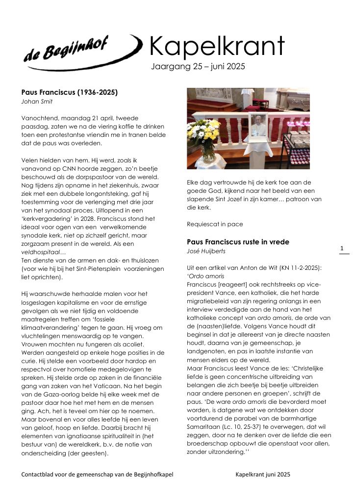 First page of Kapelkrant juni 2025 def
