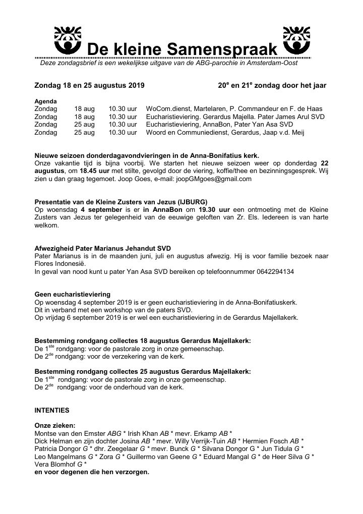 First page of De kleine Samenspraak
